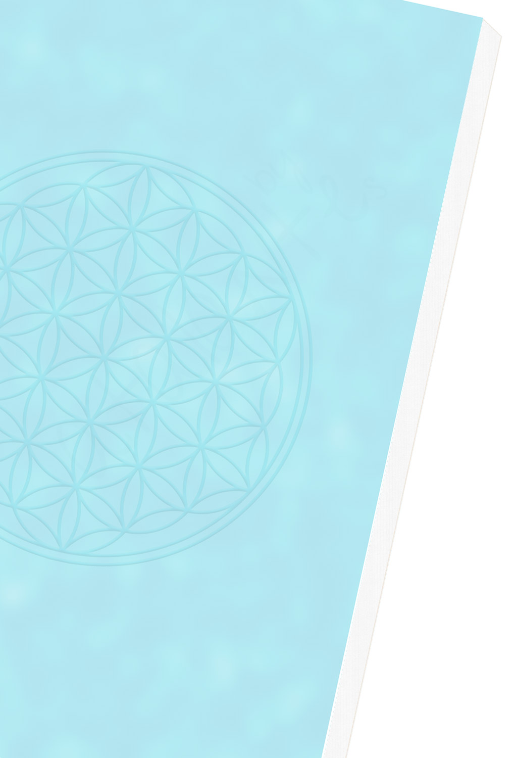 Blume des Lebens Notizblock Blue Focus | DIN A6 | seitliche Ansicht | designed by atalantes spirit®