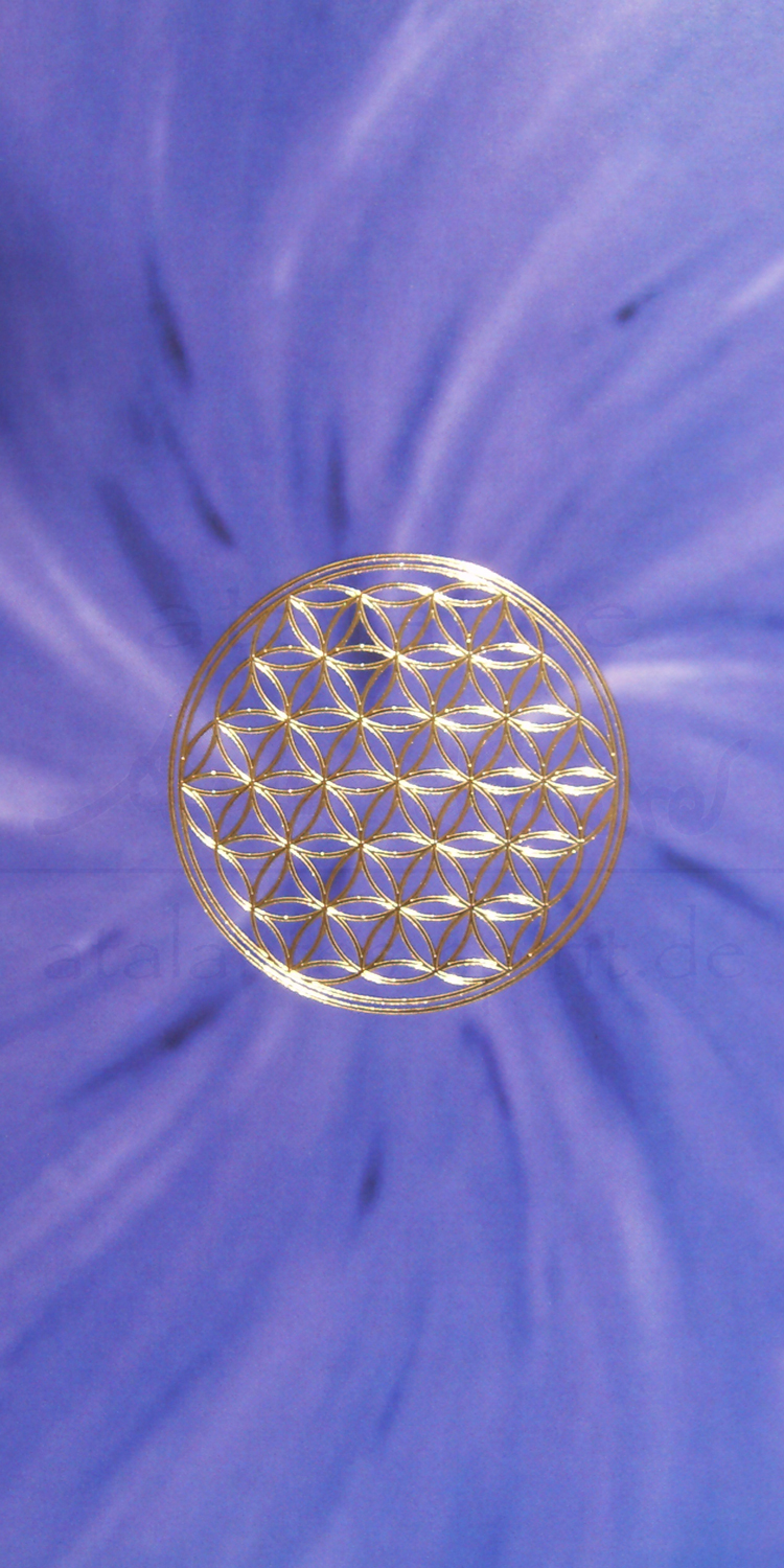 Blume des Lebens Lesezeichen mit goldener Reliefprägung | Kronenchakra violett | designed by atalantes spirit®