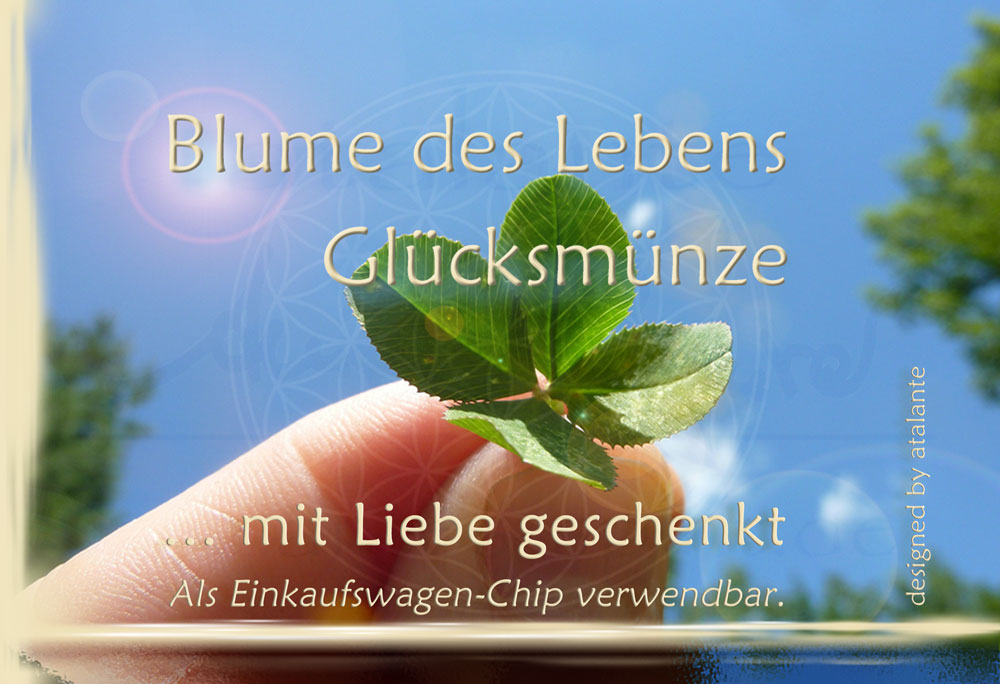Blume des Lebens Glücksmünze "Nur für Dich" im Organzasäckchen | Farbe silber | Geschenkkärtchen | EnerChrom® ist eine Marke von atalantes spirit®