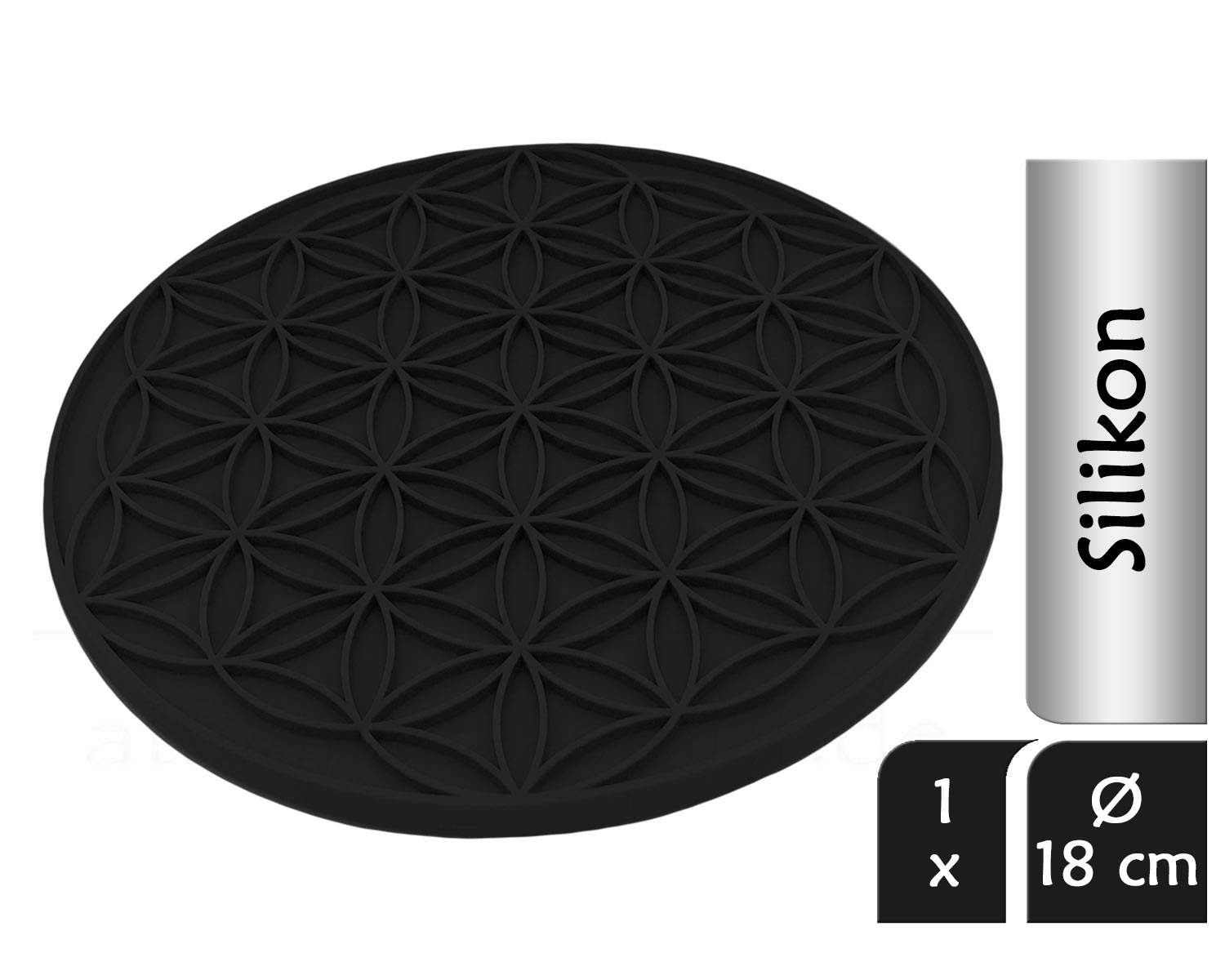 Blume des Lebens Topfuntersetzer CLASSIC | Farbe schwarz