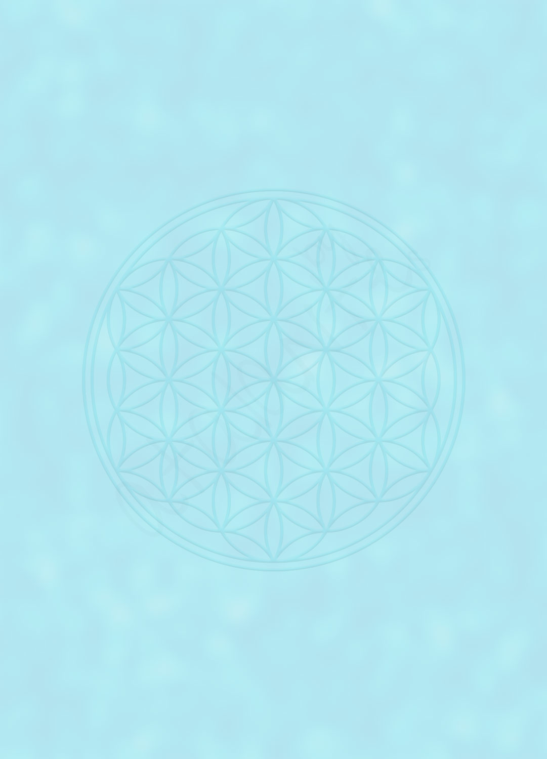 Blume des Lebens Notizblock Blue Focus | DIN A6 | Vorderseite | designed by atalantes spirit®