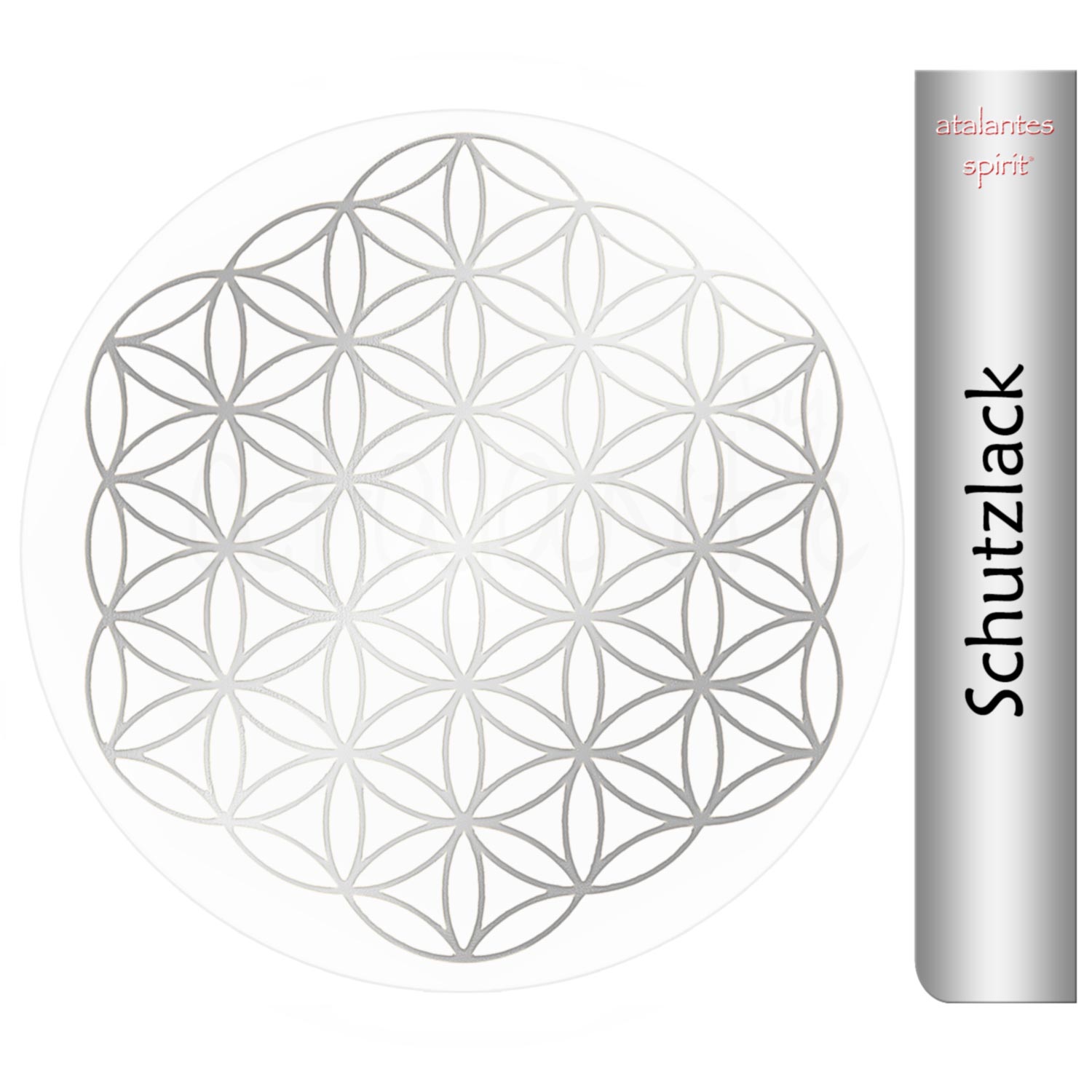 Aufkleber SILBER mit Schutzlackierung | Blume des Lebens ohne Außenkreise