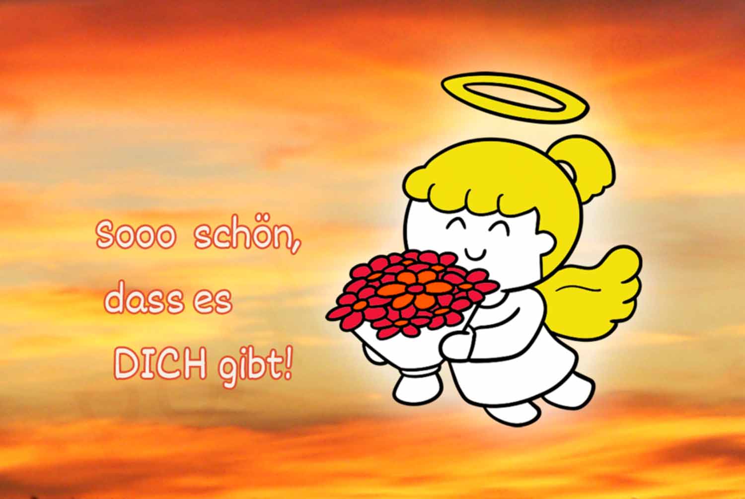 Engelige Grüße - Paul & Lilli Schutzengel - Sooo schön, dass es Dich gibt - Engelkärtchen orange VS- by atalantes spirit