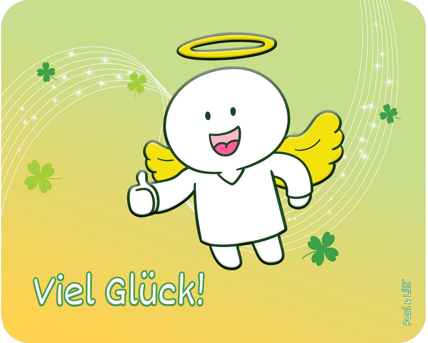 Mutmach-Mauspad Set - Schutzengel Lucky Paul