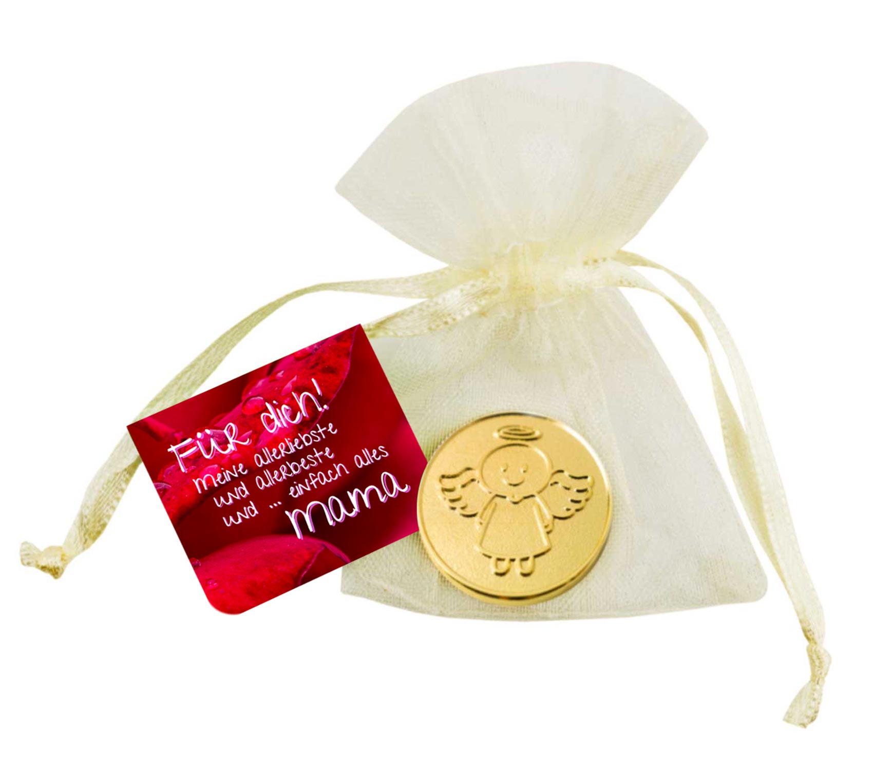 Schutzengel-Glücksmünze "Beste Mama" Farbe gold